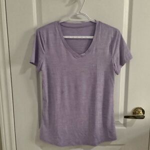 Active 8 heather purple super soft v neck tee